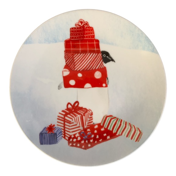 NORTH POLE TRADING CO Dessert Plates Good Tidings Set of 4 Porcelain Bunny Gifts - Picture 4 of 15